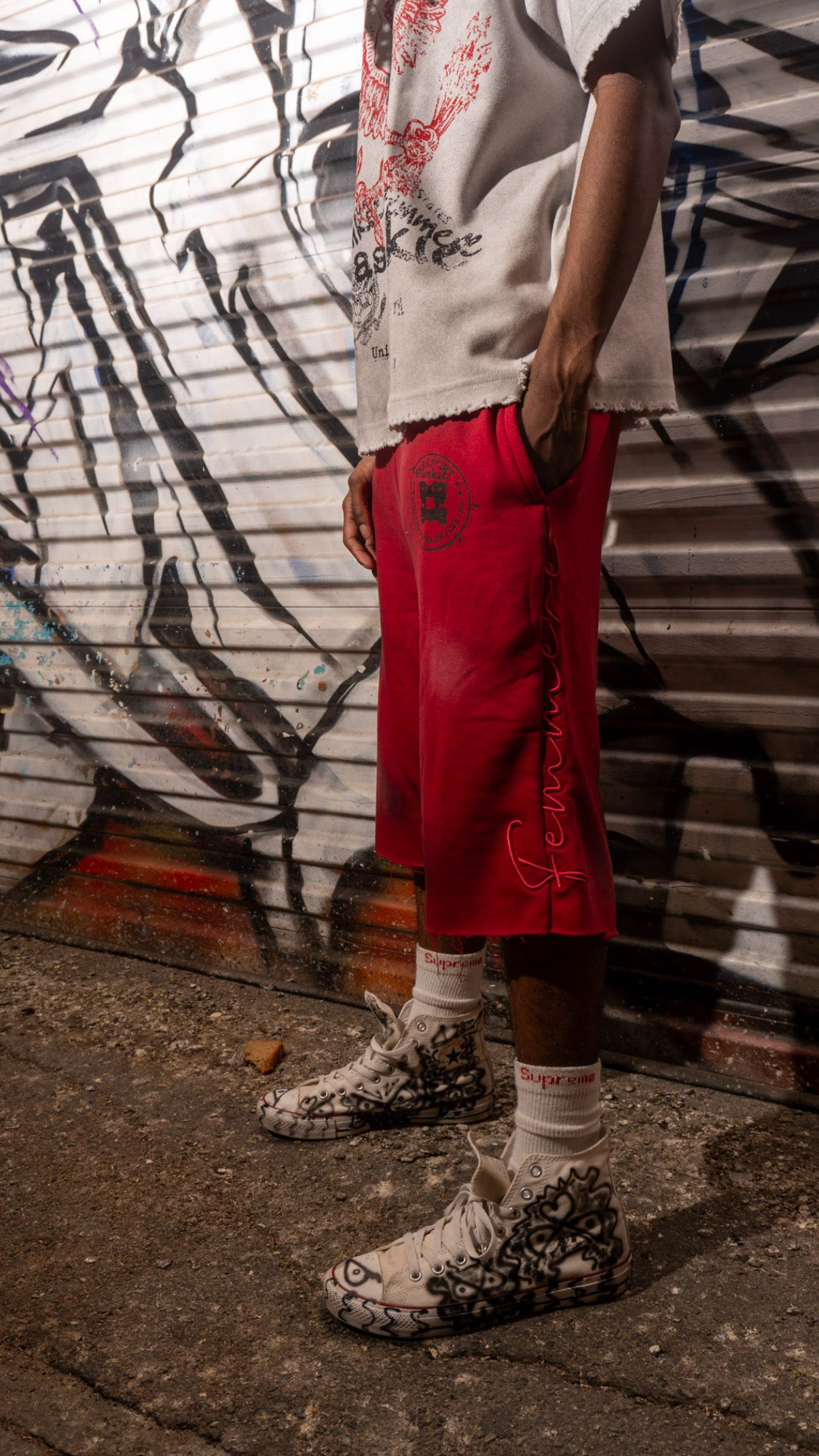 “Passport Junkie”  red shorts