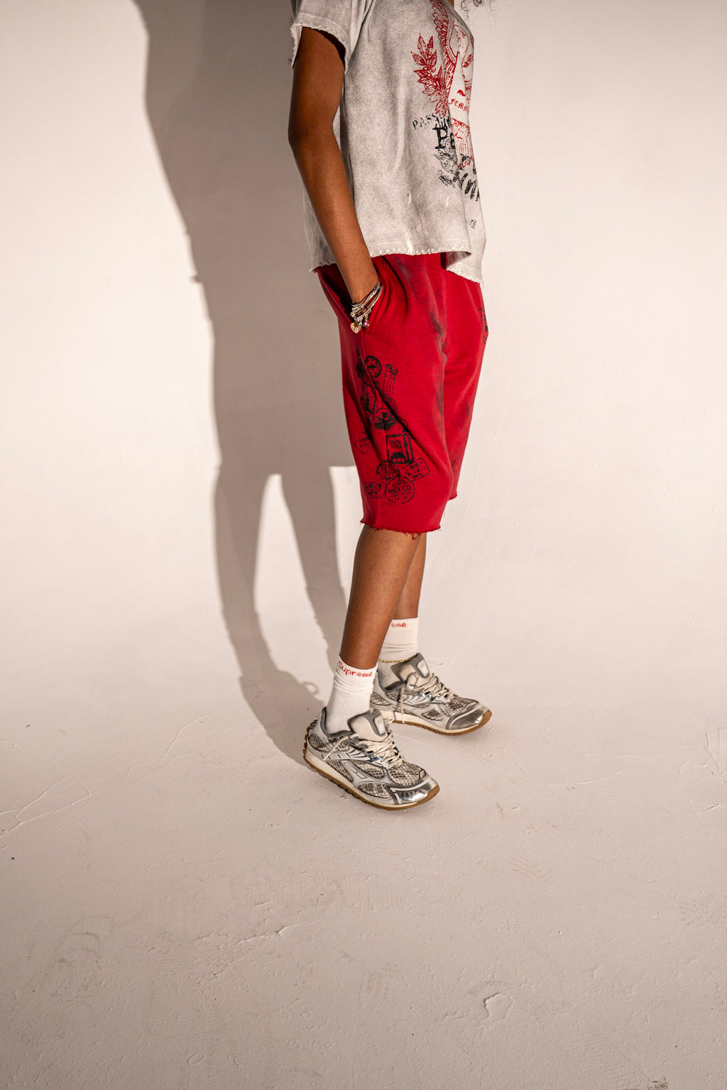“Passport Junkie”  red shorts