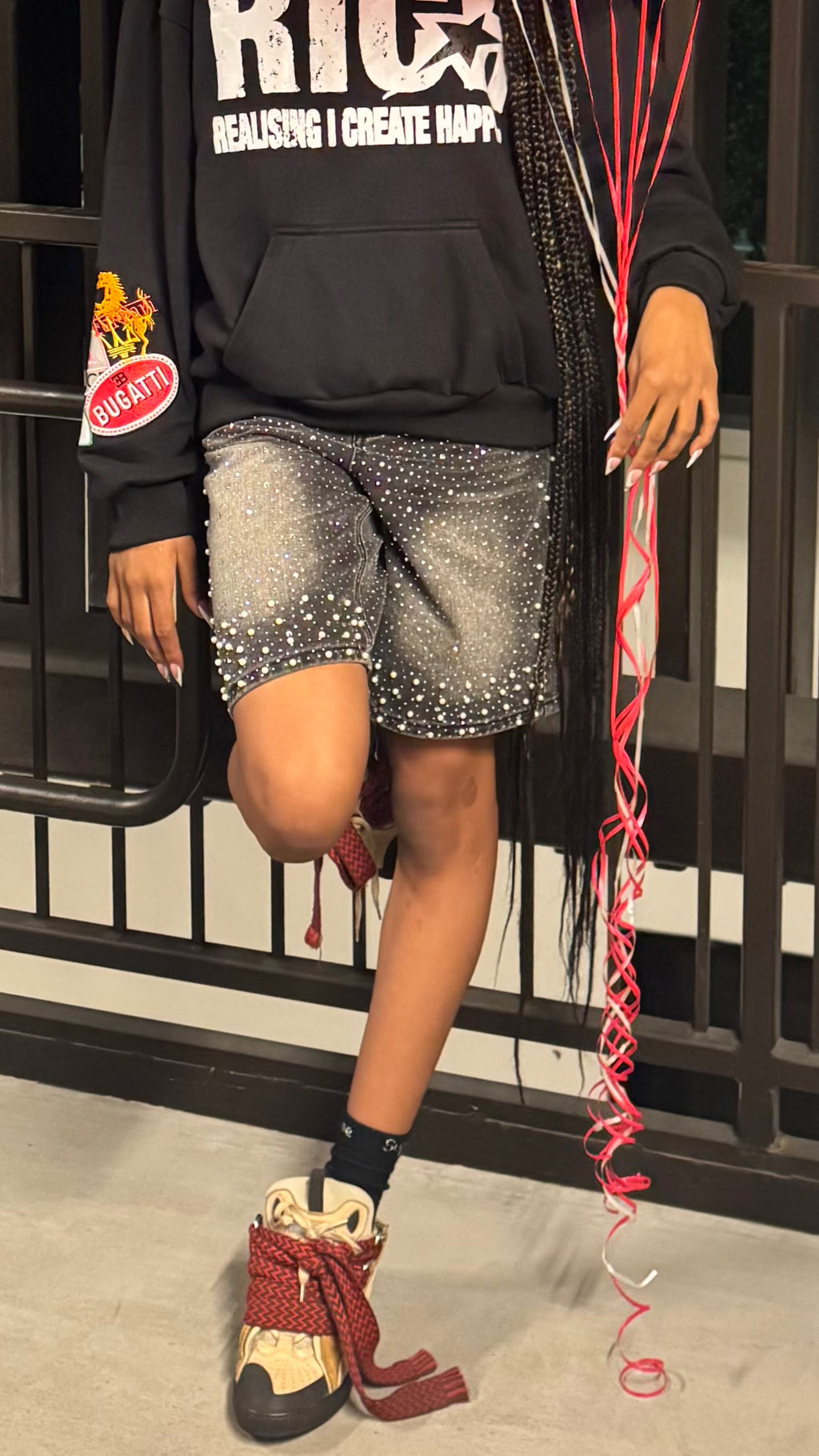 Starlight Studded Denim Shorts