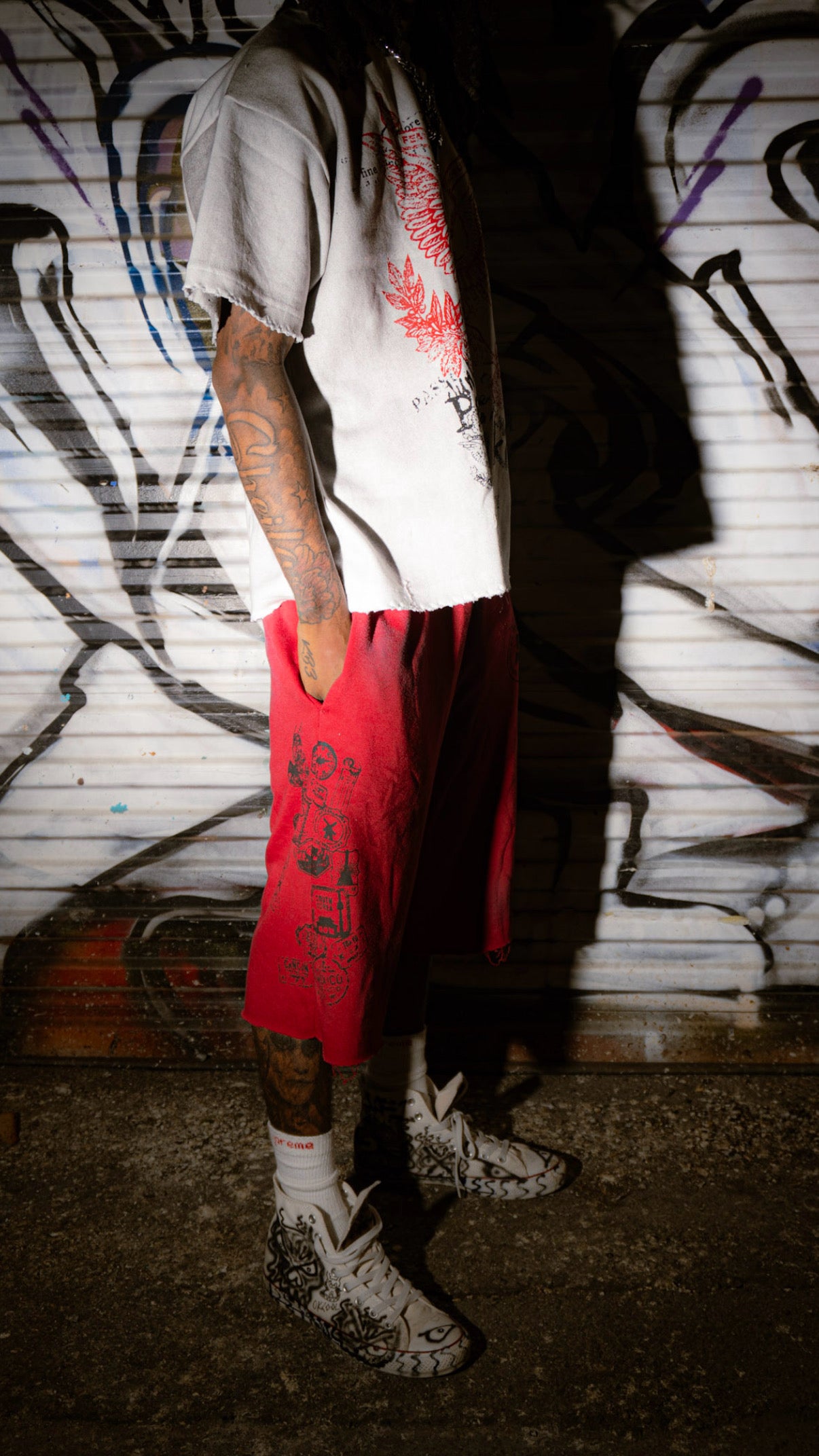 “Passport Junkie”  red shorts